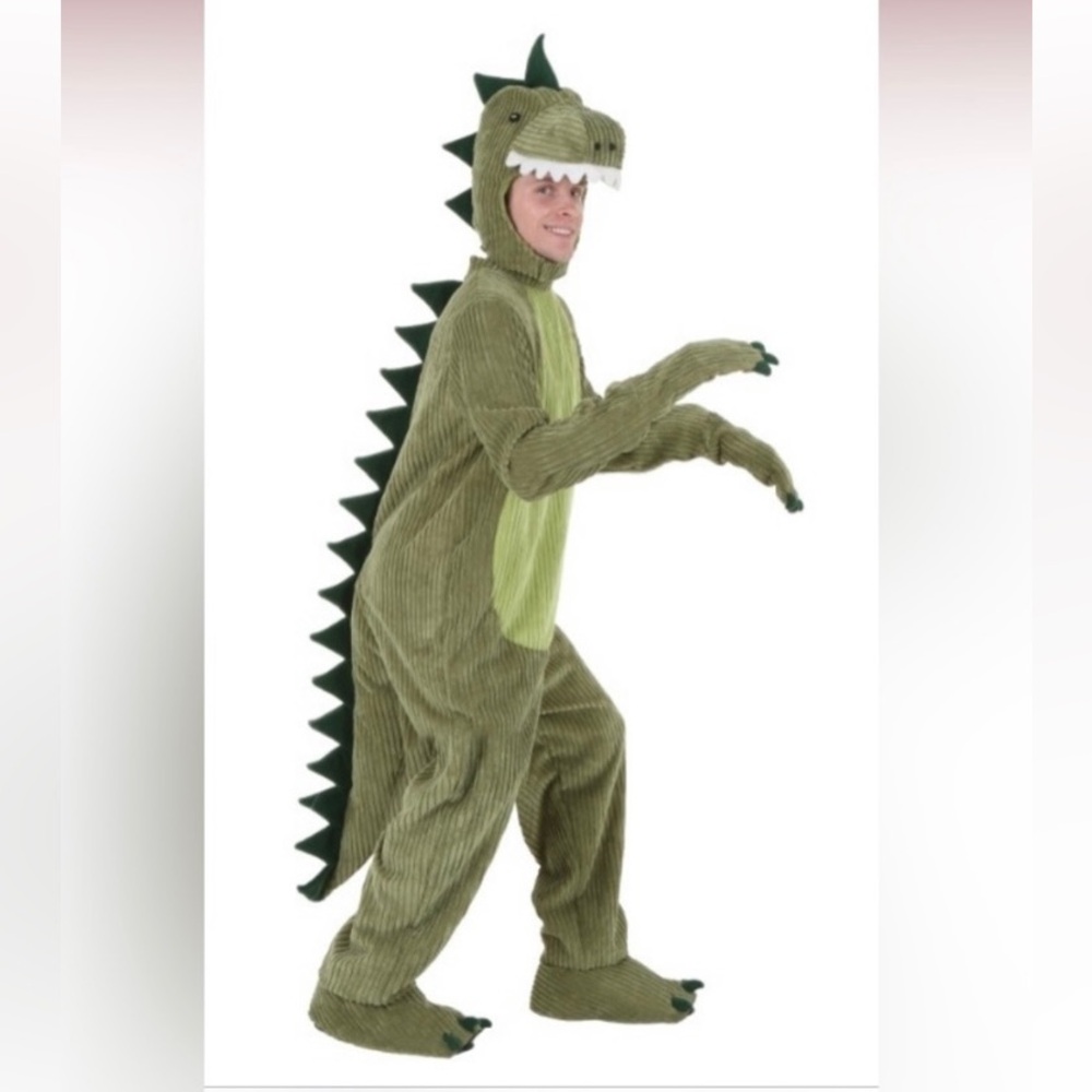 Adult green dinosaur costume XL